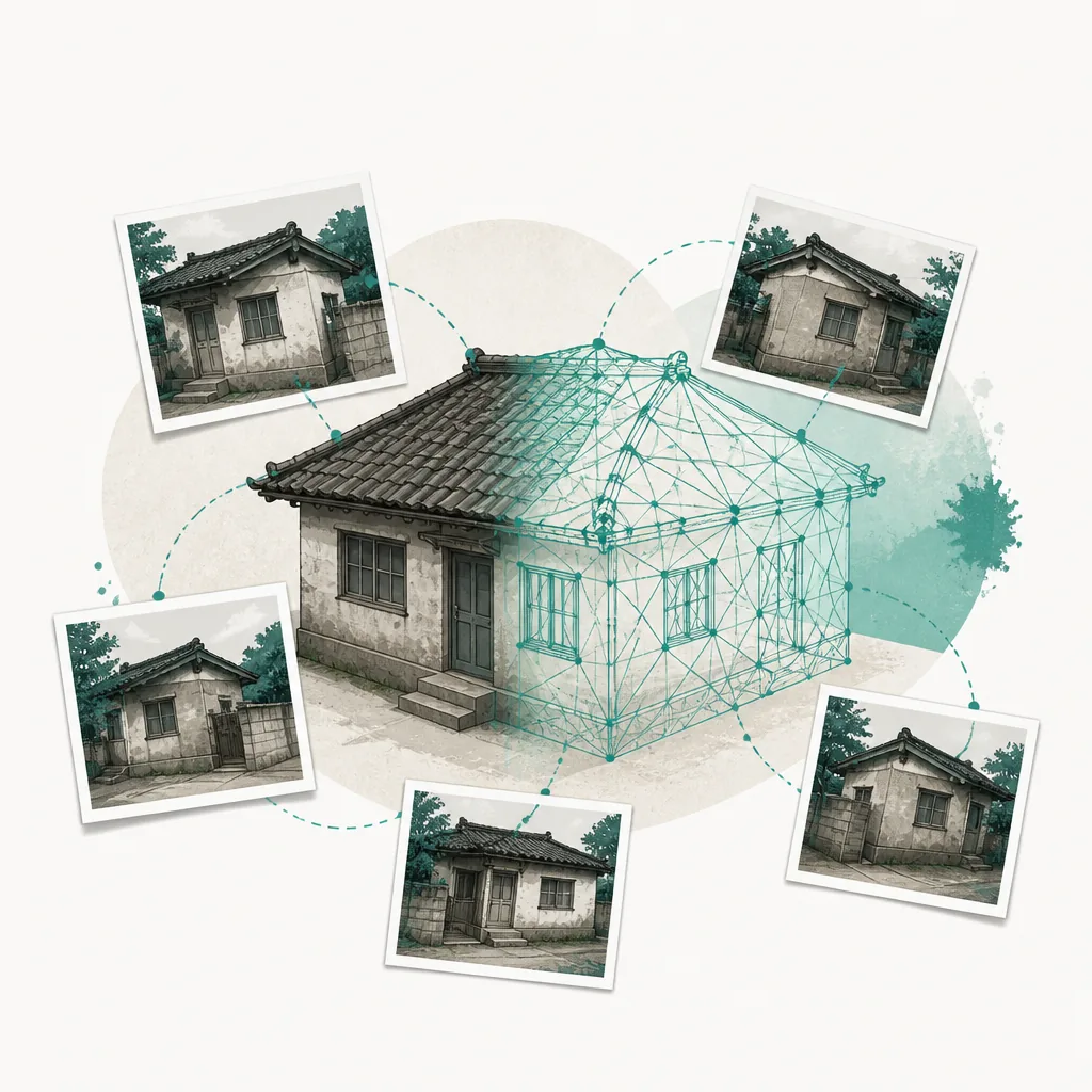 A precise 3D model of the district built from photos